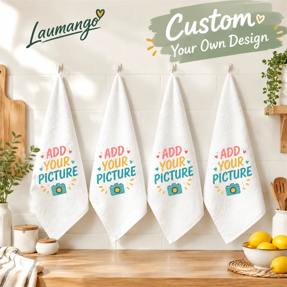 4PCS Custom Scouring Pads, Personalized DIY Print Logo Photo & Text, Kitchen Dish Cleaning Cloth Set, Custom Promotional Gifts f