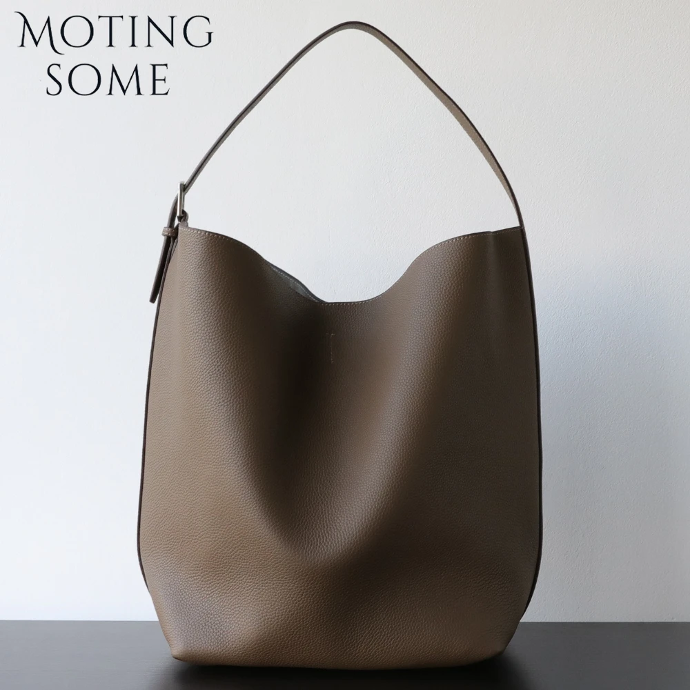 MOTINGSOME Minimalism Style Oversized Woman Tote Full Grain Casual Tote Soft Genuine Leather Handbag Shopper Bsgs 2026 New In