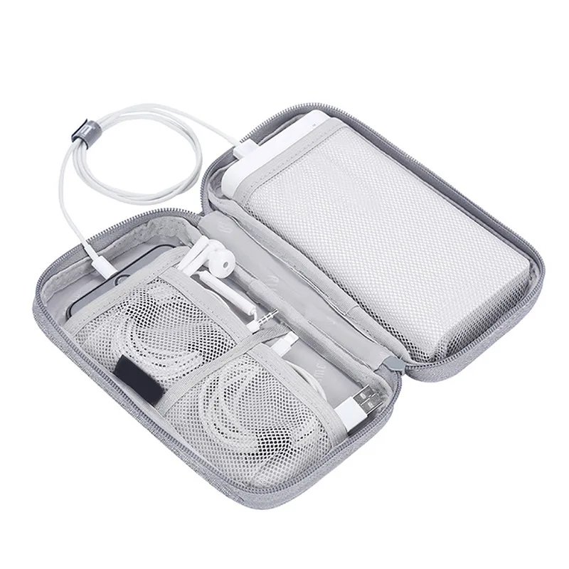 Portable Cable Digital Storage Bags Organizer USB Gadgets Wires Charger Power Battery Zipper Cosmetic Bag Case Accessories