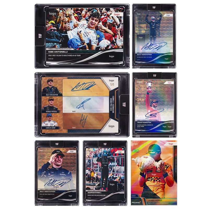 DIY Replica Collectible Cards Boys Gift racing car Antonelli Verstappen Hamilton Russell Norris Sainz printed signature