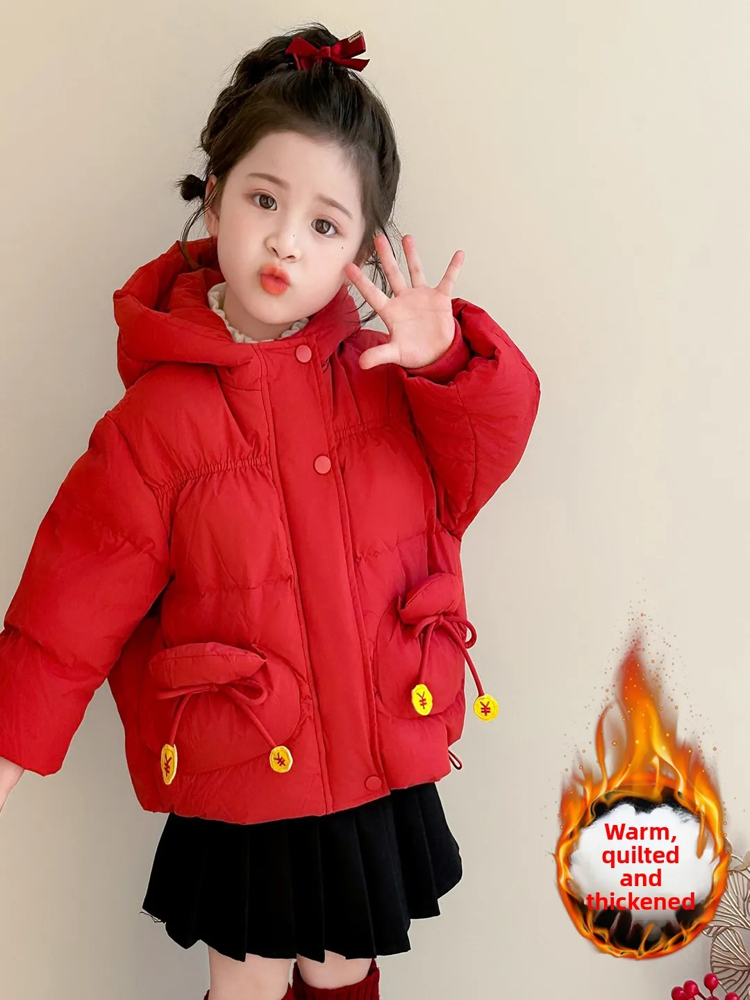 

Thiened Cotton Jaet Coat for Girls Winter Clothes 2025 Sle Children's Warm Cute Baby Cotton Padded Top Outerwear