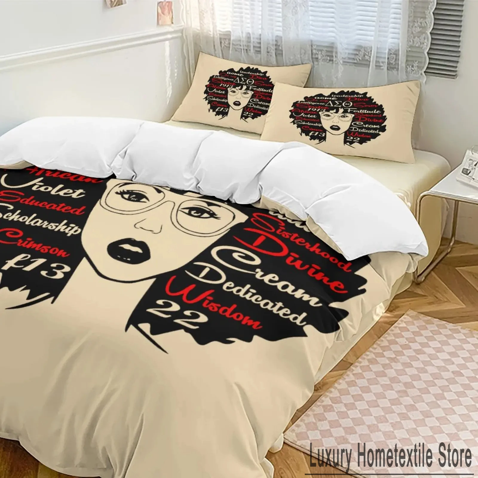 3D Delta Sigma Theta DST Bedding Set Duvet Cover Bed Set Quilt Cover Pillowcase Comforter king Queen Size Boys Adult