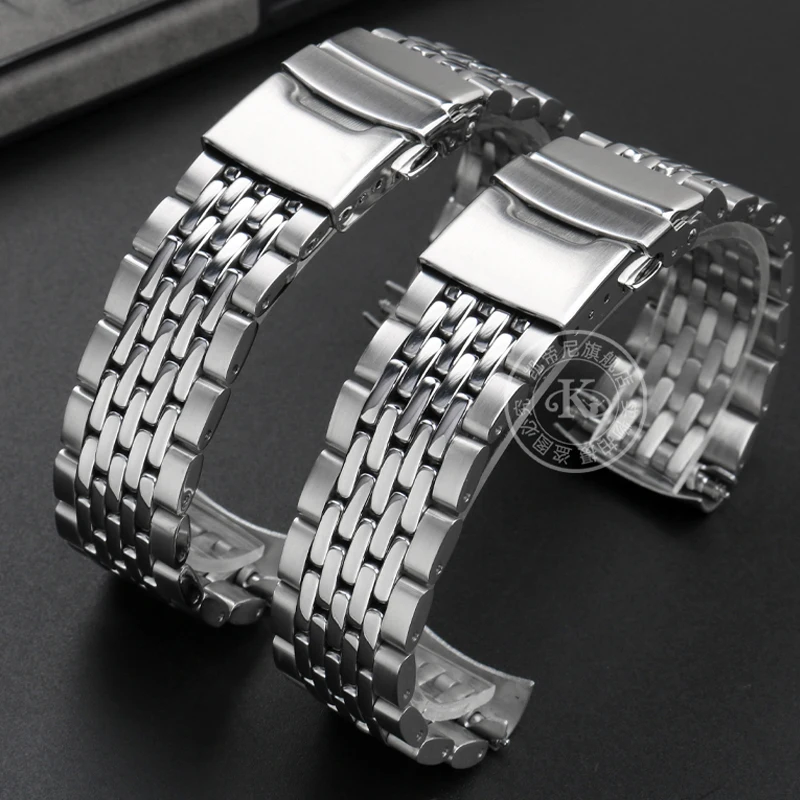 20mm 22mm Stainless Steel Watchband Men Solid Curved End Metal Accessories for Seiko SKX007 009 173 SSK003K1 Series Watch Strap