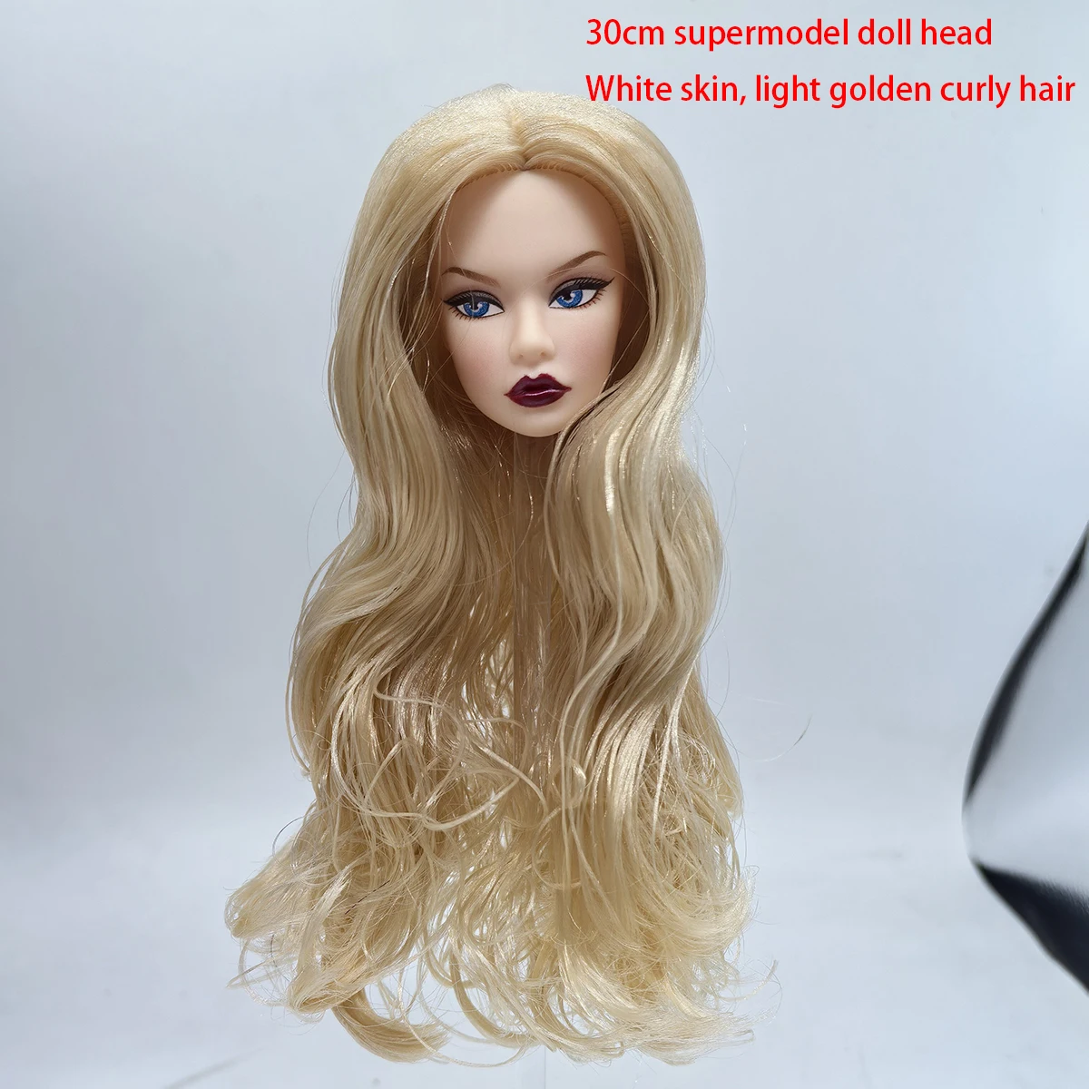 1/6 Supermodel Doll OB Head Parts With Make-up Nylon Hair White/Normal/Black Skin Fashion Make-up DIY Dress-Up BJD UV Head+Body