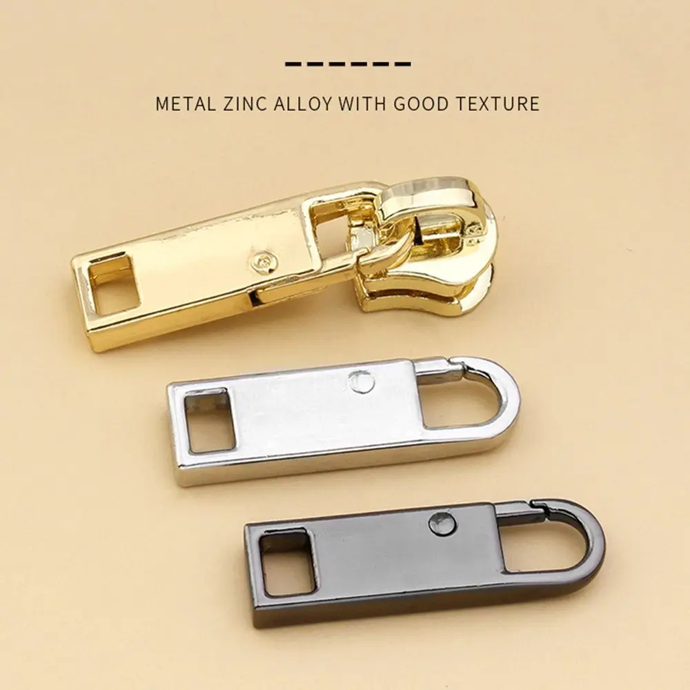 5pcs Replacement Sewing Kit Detachable Zipper Slider Metal Zipper Head Metal Zip Zipper Pull