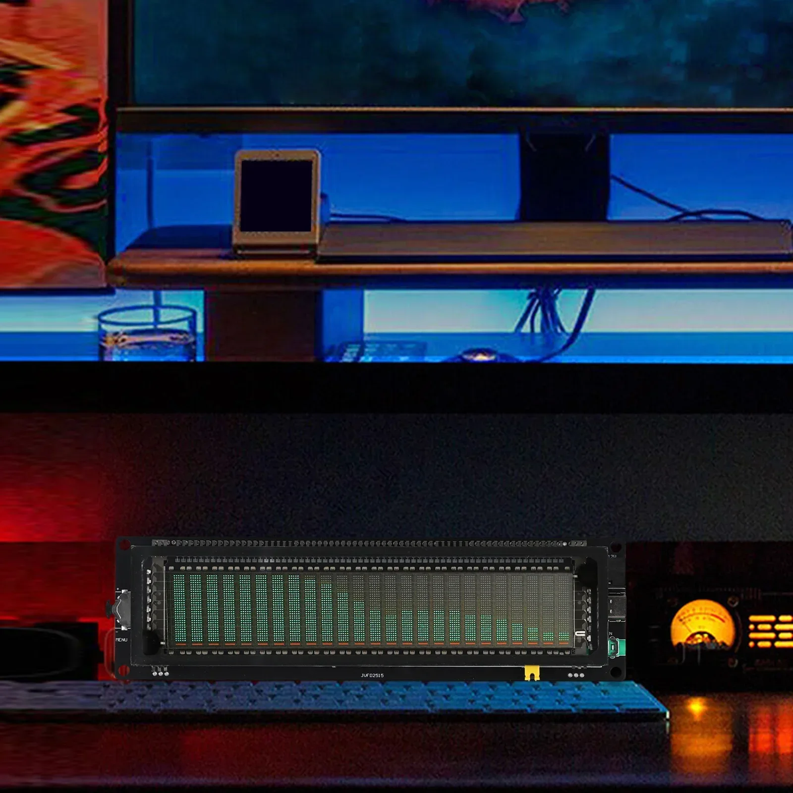 Płytka analizatora widma audio Miernik VU Miernik Ekran Wyświetlacz VFD Poziom dźwięku Wyświetlacz fluorescencyjny próżniowy 3,5 mm MIC AUX