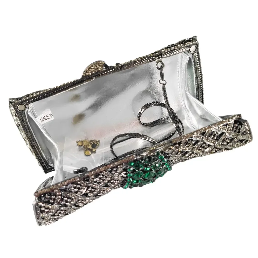 Boutique De FGG (in stock) Women Crystal Clutch Evening Purses Bag Bridal Minaudiere Bag Wedding Party Rhinestone Handbags