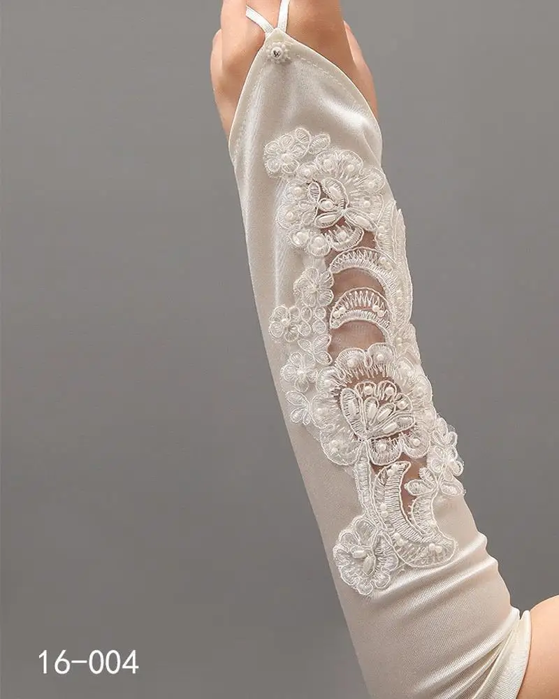 

Элегантные свадебные перчатки из бисерного кружева длиной до локтя, без пальцев, 2026, белые/цвета слоновой кости, свадебные аксессуары, Veu De Noiva