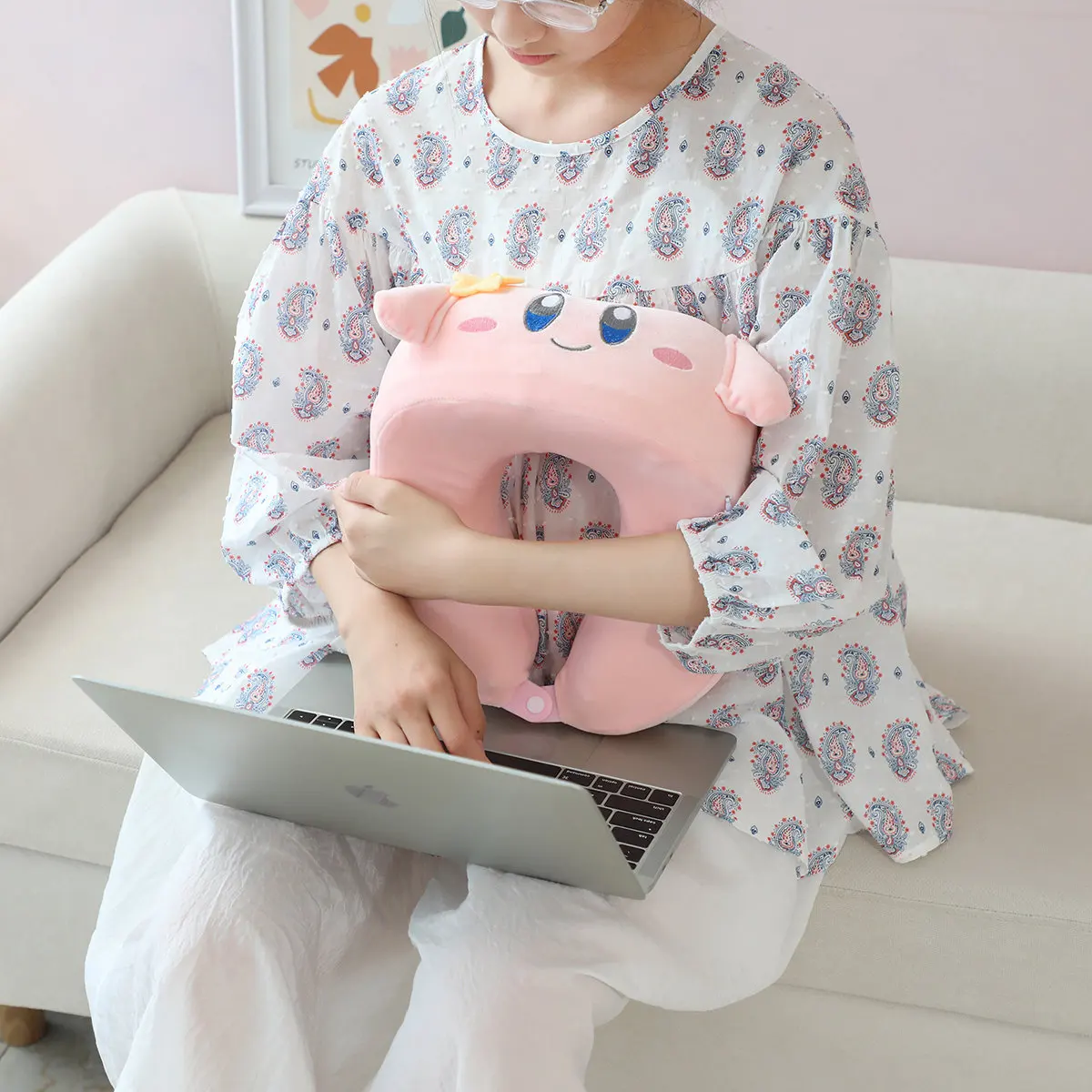 Sanrio My Melody Kuromi Plush Memory Cotton U-Shaped Pillow Cute Cartoon Anime Disney Alien Sulley Nap Pillow Gifts For Girl