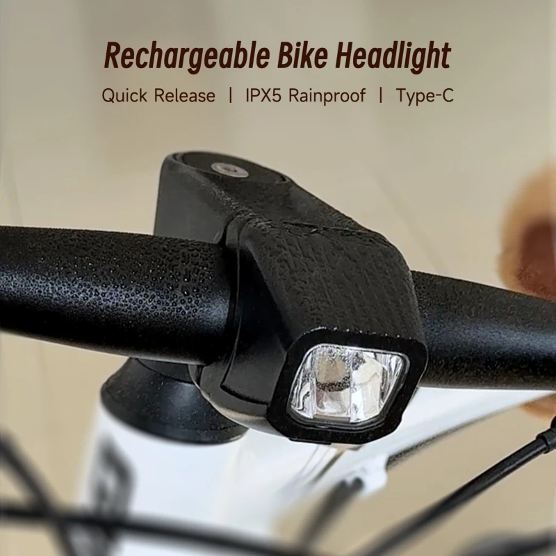 AliExpress NONE Headlight for Bike Bike Headlight Rechargeable Quick Release IPX5 Rainproof Type-C LED Bike Lights for Night Riding