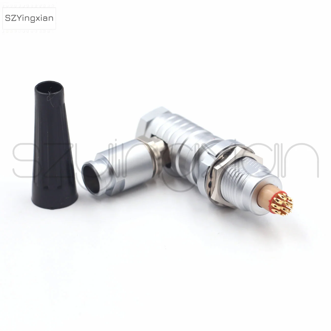 90 Degree Metal Circular Beauty Device Connector FHG/ECG EGG Socket 1B 14-Pin Push-Pull Self-Locking Right Angle Plug