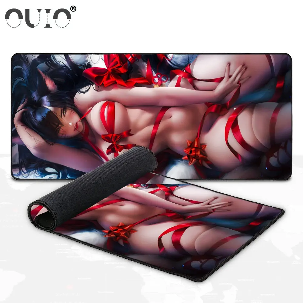 

40x90/80x30cm Sexy Breast Anmie Girl Gaming Mouse Pad XXL Computer Mousepad Large Rubber Desk Keyboard Mouse Pad Gamer for LOL