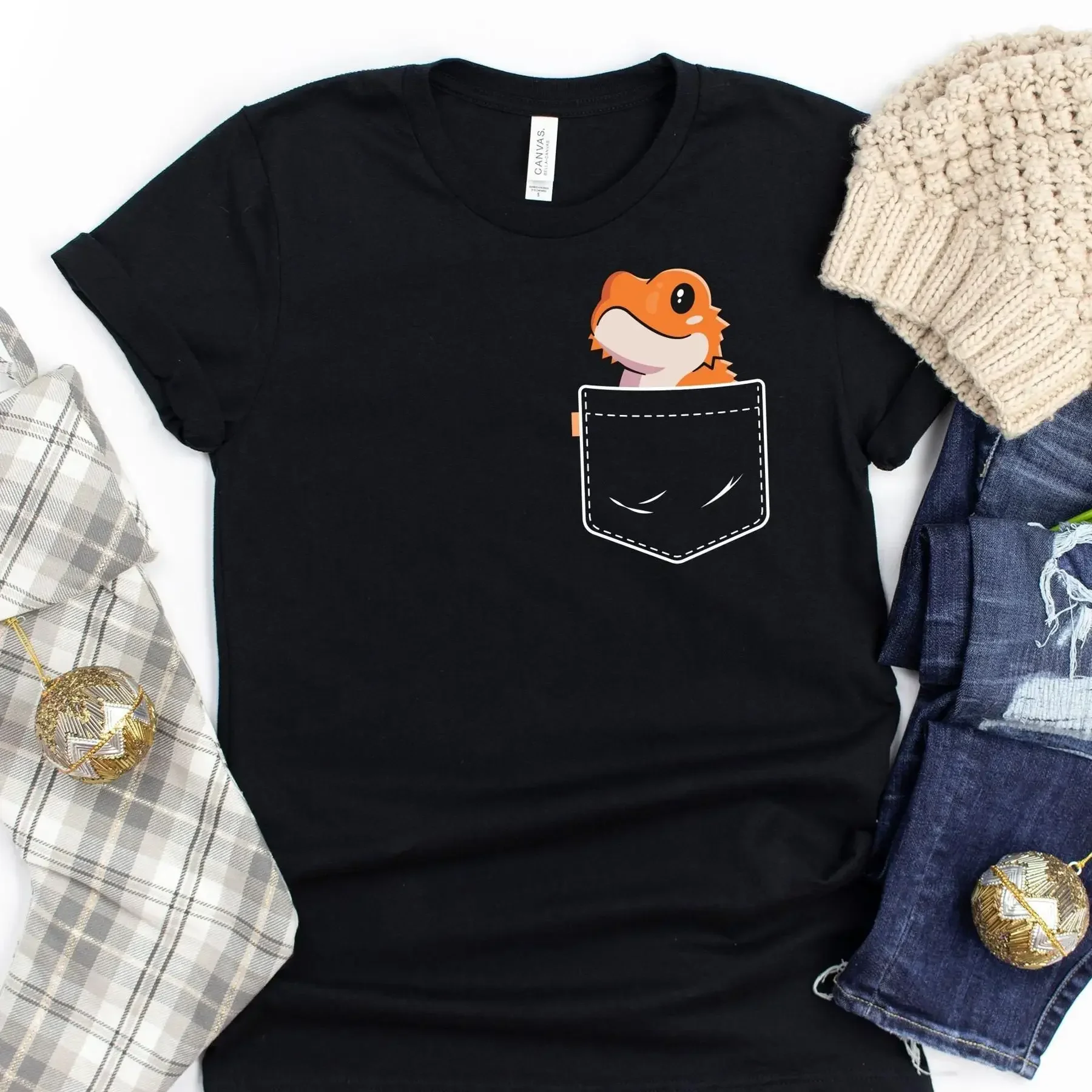 Bearded Dragon Pocket T Shirt Reptile Lizard Dad Beardie Mom