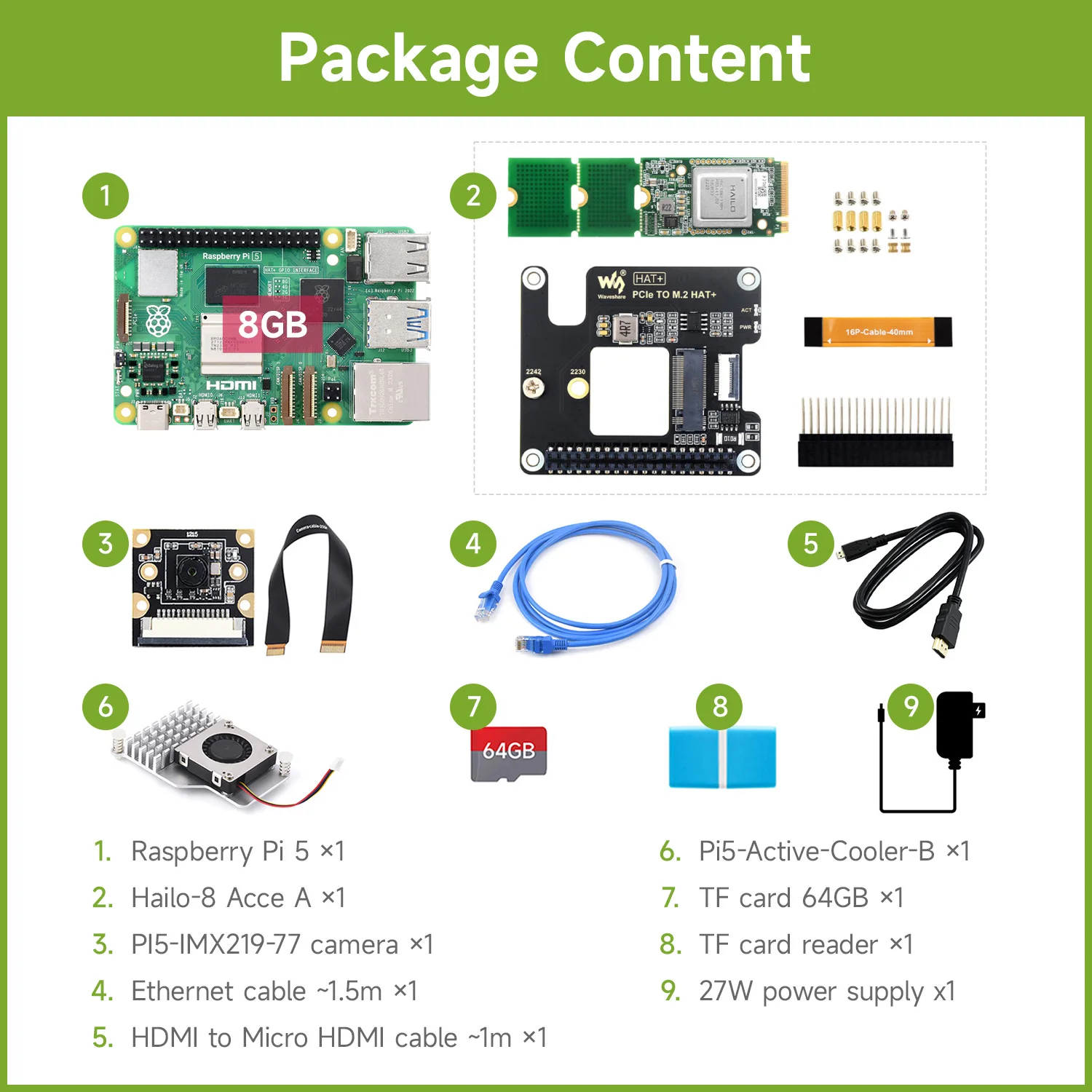 Imagem -02 - Kit ai Raspberry pi Opções para Kits e gb gb gb de Ram Kit ai Hailo8 26 Tops 13 Tops de Potência de Computação Raspberry pi ai Kit