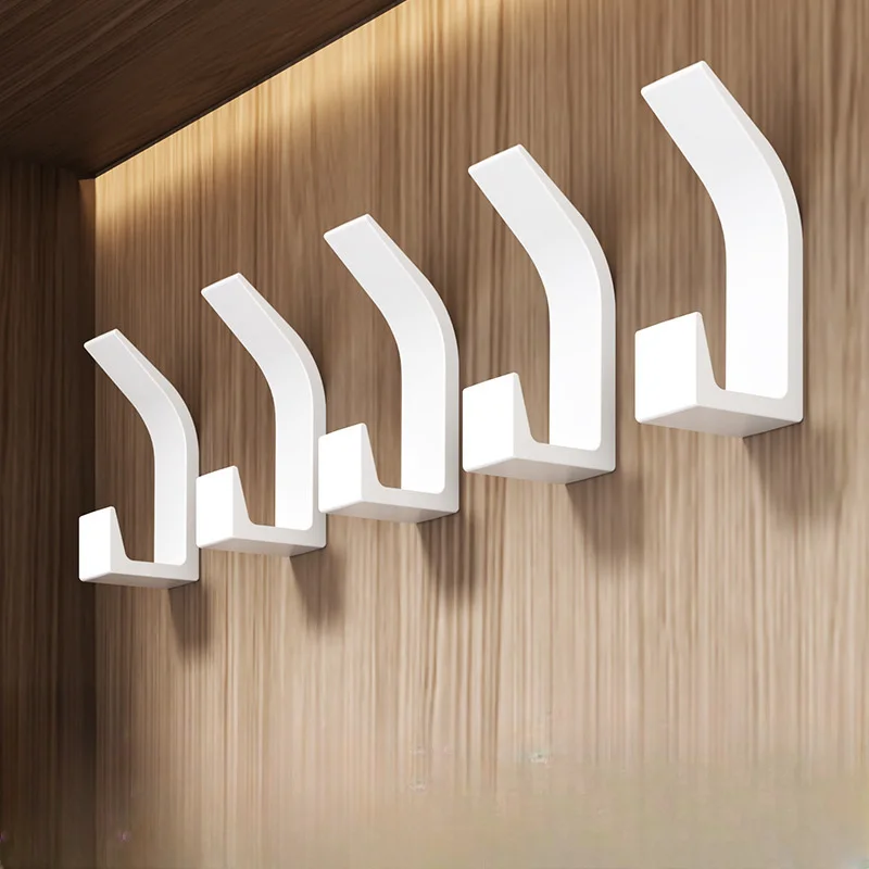 5PCs Drill-Free Wall Hook Suit-Multifunctional Sticky Hook for Bedroom, Kitchen and Bathroom-Durable ABS Material