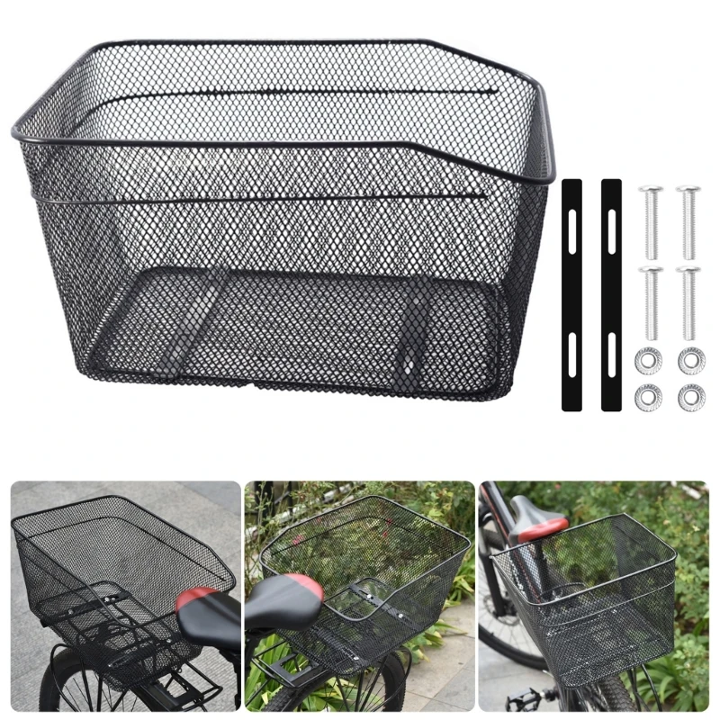 

Железная задняя корзина для велосипеда, высокопрочная, грузоподъемность 30 кг, негабаритное хранилище для езды на велосипеде, на