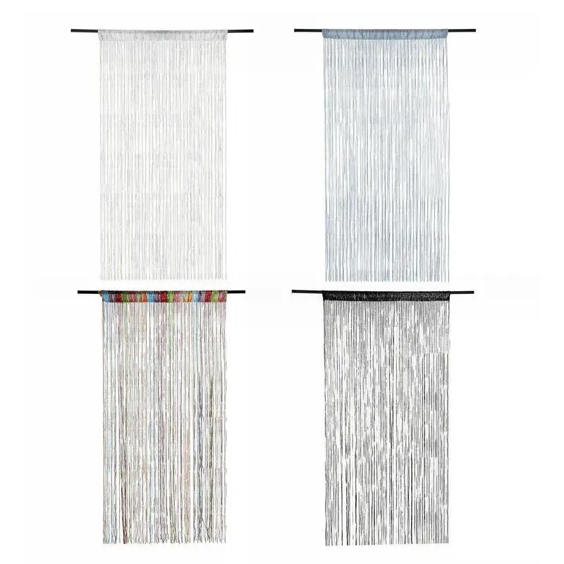 Beaded Tassel String Curtains for Bedroom Living Room Luxury Glitter Thread String Tassel Tulle Curtain for Home Decoration