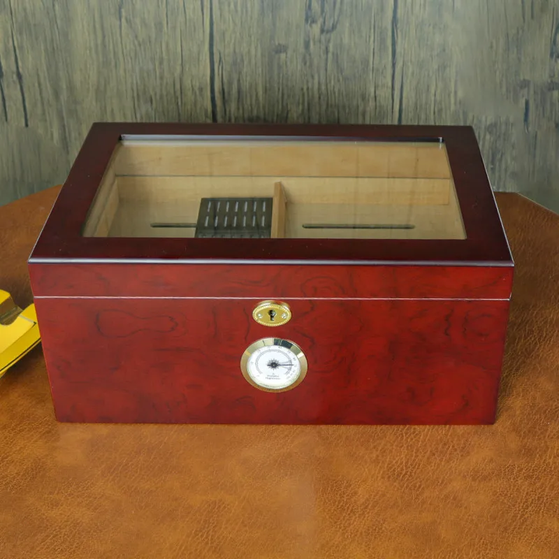 

Luxe Cederhout Sigaar Humidor Grote Capaciteit Opslag 200 Stuks Massief Houten Sigaar Humidor Met 2 Hygrometer Luchtbevochtiger