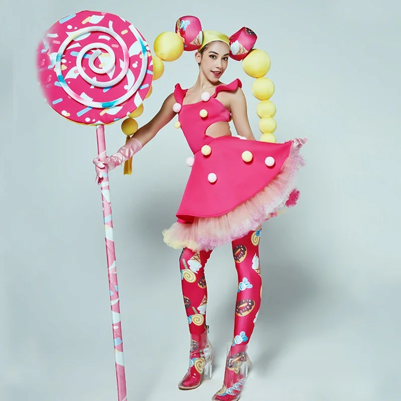 

Джаз Gogo танцевальный костюм женские большие милые вечерние платья коса головные уборы ночной клуб Dj Ds сценическое представление праздничная одежда XS6287