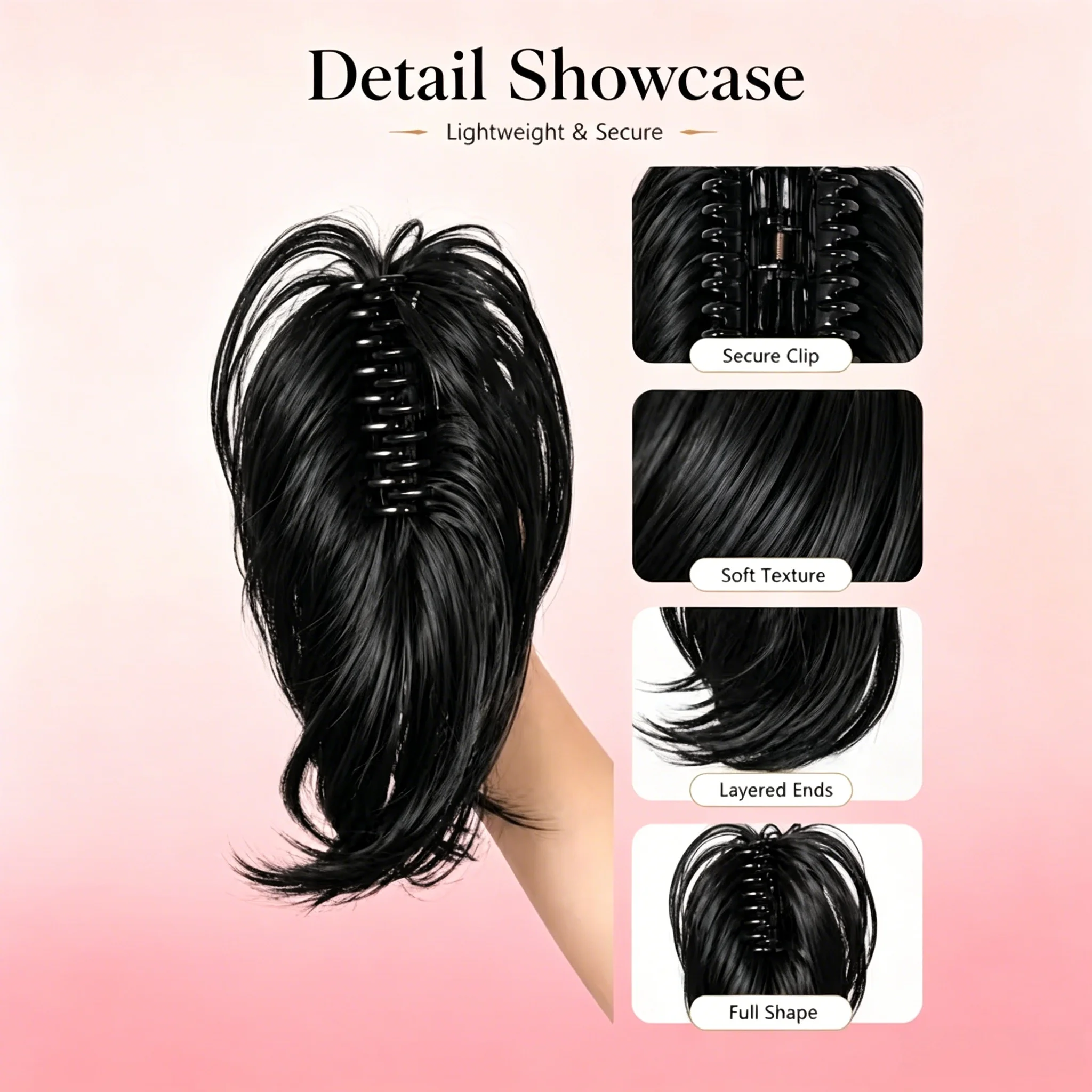 Claw Clip High Ponytail Wig for Women Fluffy and Fashionable Short Ponytail New Stylish Easy to Wear Suitable for Daily Life view 3