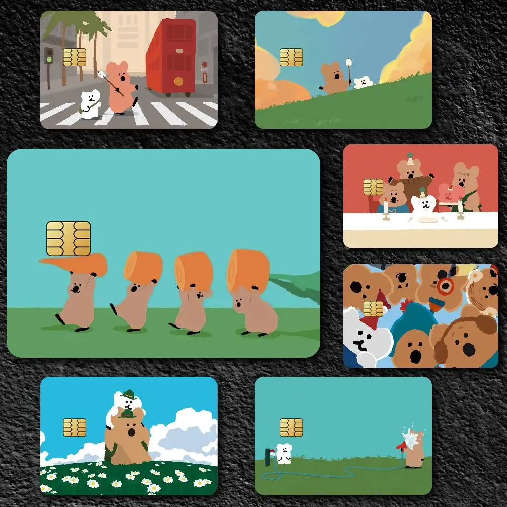 Cute D-Dinotaeng Credit Card Skin Stickers for Bank Card Bus Metro Card Sticker Waterproof Gift