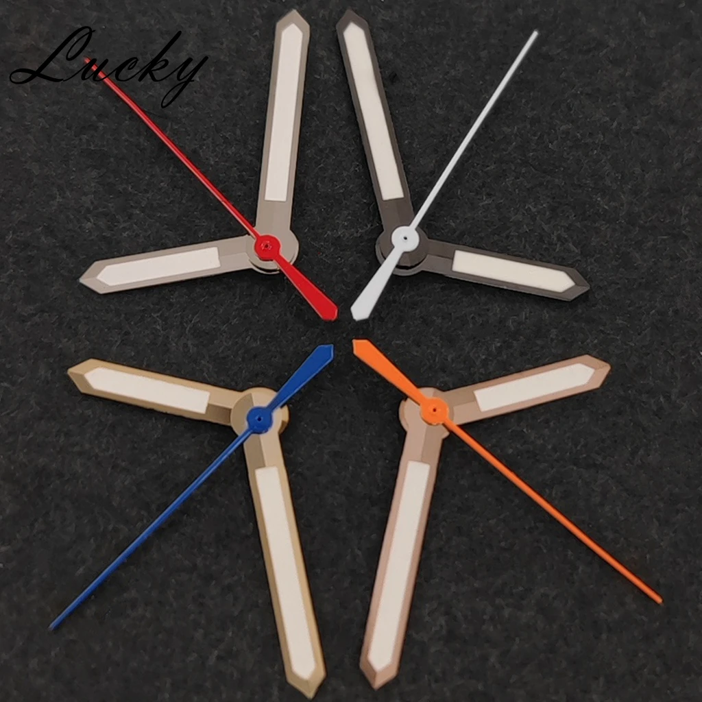 NH35 NH36 عالية الجودة الأيدي الفضة بندقية الذهب ارتفع ساعة ذهبية الأيدي الأخضر مضيئة الساعات مؤشرات تناسب حركة NH35/NH36/4R/7S