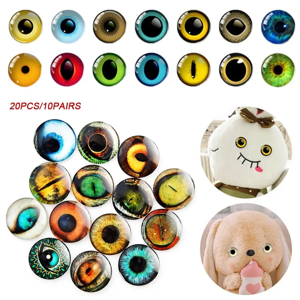 10pairs 6mm-20mm Plastic Safety Glitter  Crystal Eyes Crafts Bear Animal DIY Dolls Puppet Accessories Stuffed Toys PartsEyes