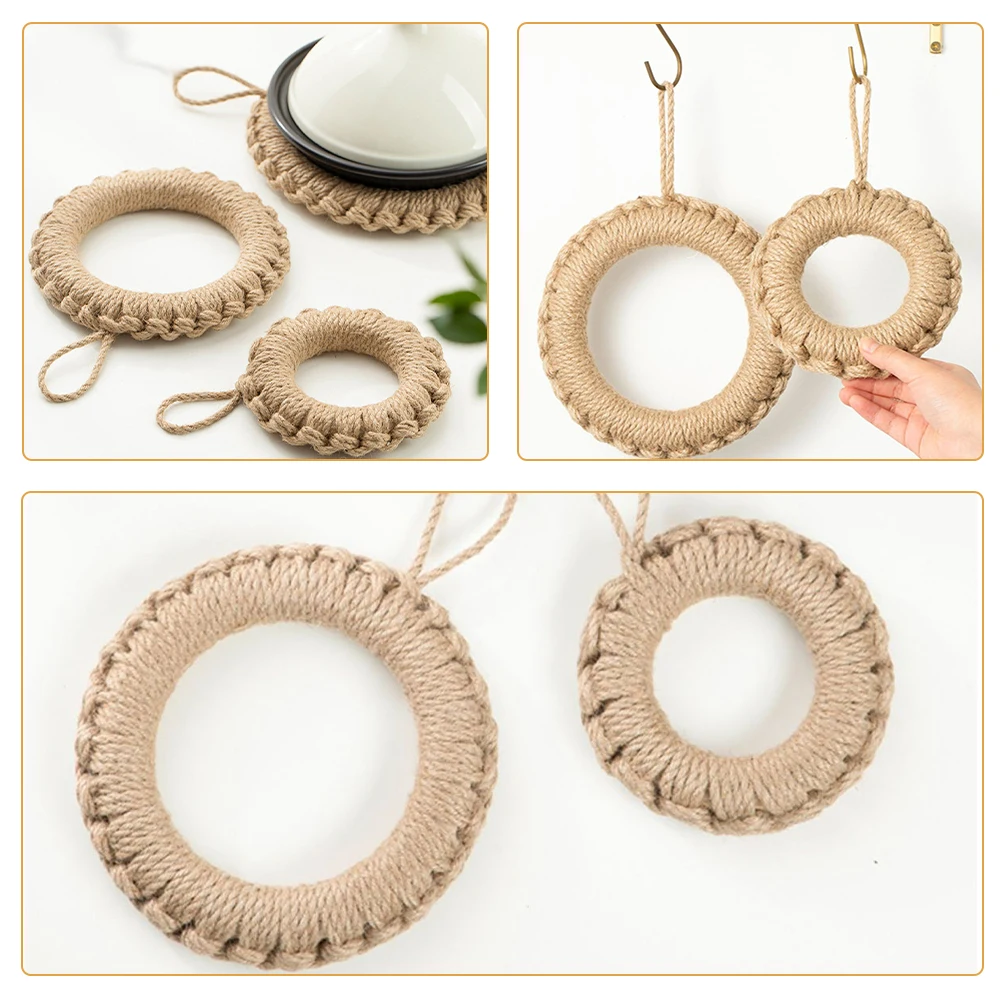 

Delicate Woven Placemat Round Pot Mat Home Dining Table Coaster Reusable Dish Pad Anti-Slip Hot Dish Holder Farmhouse Style