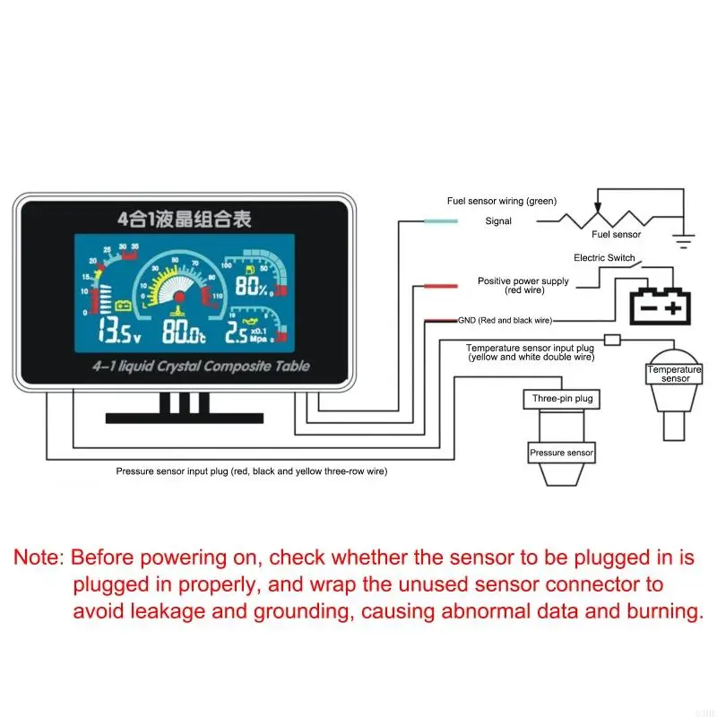 

63HF 12V-24V Car Multifunction Large Combination Gauges Display Simple Installs