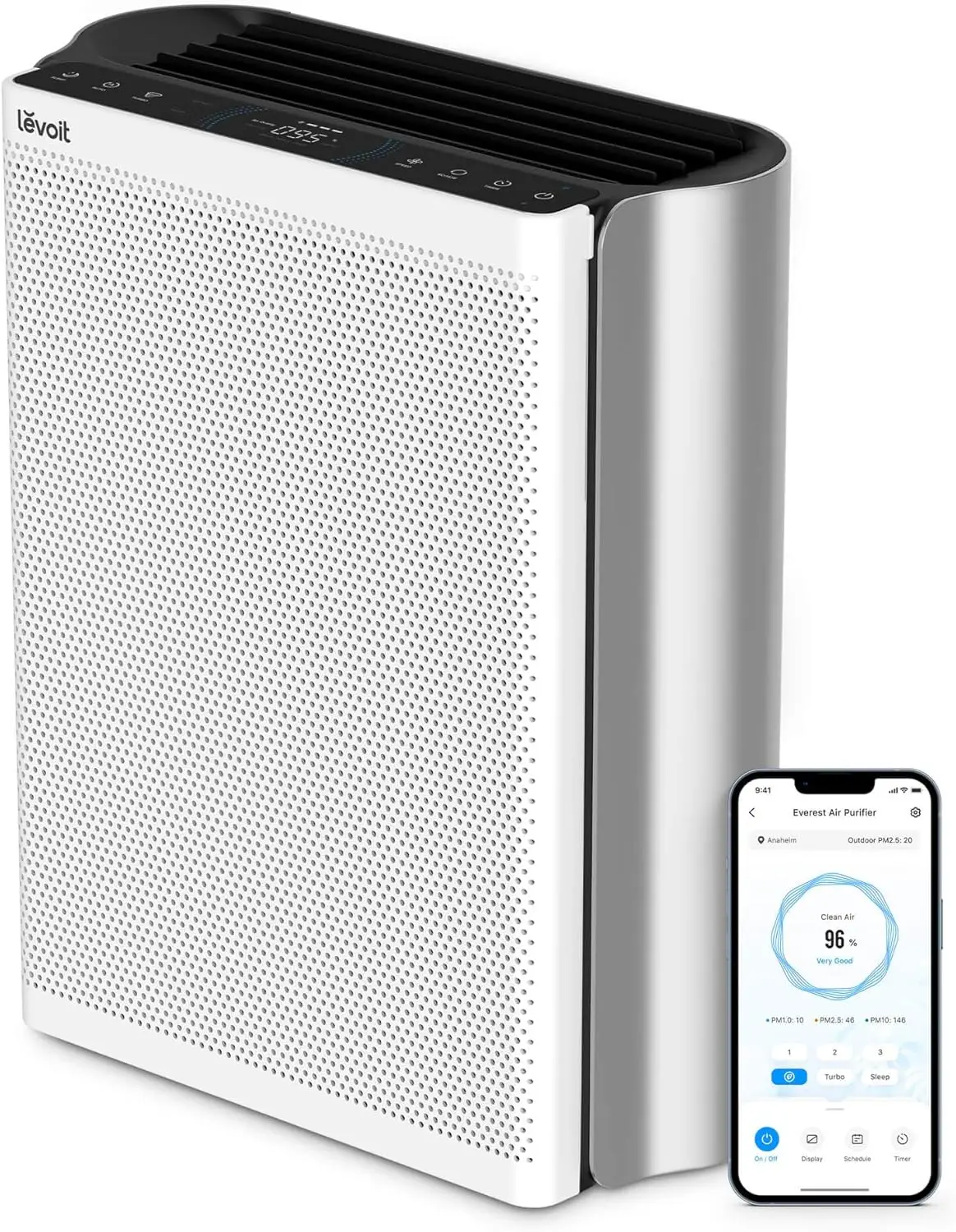 Air Purifiers for Home Large Room with Washable Filter, 3-Channel Air Quality Monitor, Smart WiFi and Sleep Mode