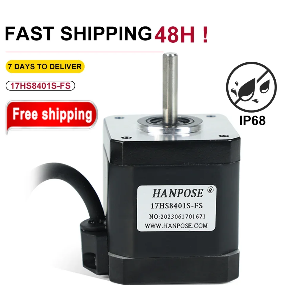 Stepper Motor 1.8A 52N.CM 17HS8401S-FS 4401-FS 3401-FS for CNC Worm Wheel Edging Machine 42 Waterproof Stepper Motor Nema17