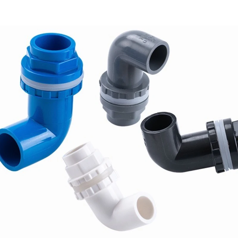 I.D20~50mm PVC Aquarium 90° Elbow Drainage Connector Fish Tank Overflow Joints Water Inlet Outlet Supply Pipe DIY Drain Fittings
