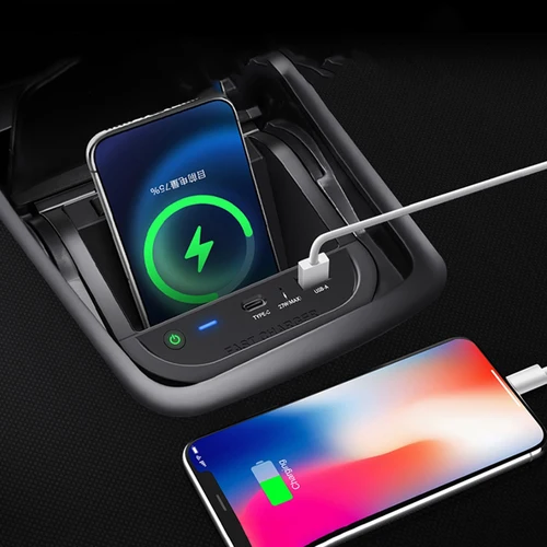 Imagen 2 del producto Cargador inalámbrico para coche de 15W, cargador de teléfono, placa de carga rápida, soporte de carga para Mercedes Benz W176 C156 C177 GLA CLA