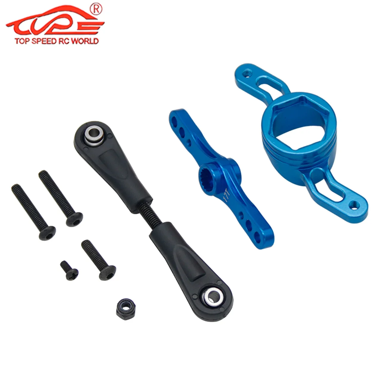 Upgrade CNC Metal Steering Arm Seat Kit (double-sided Rocker Arm 15T/17T) for 1/5 Rc Car LOSI 5IVE-T Rofun Rovan LT KM X2 Parts