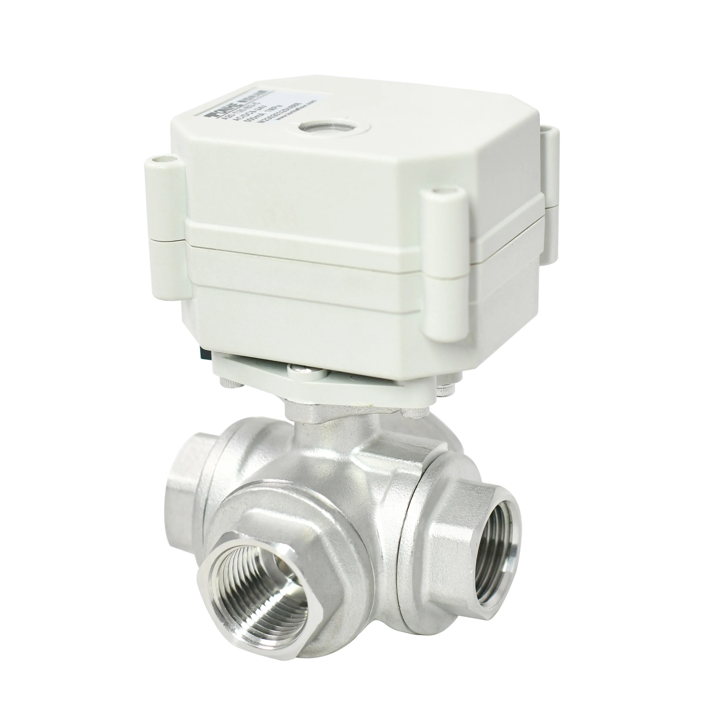 

CE ROHS IP67 DC5V DC12V DC24V 3 Wires Control CR301 DN15 BSP 4 Way L Port Stainless Steel 304 Motorized Ball Valve