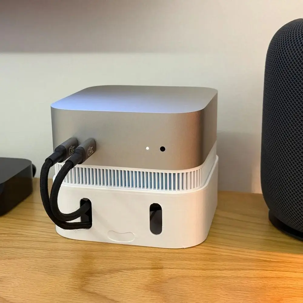 Dustproof Host Base Anti-Slip Heightening Heat Dissipation Bracket 3D Printed Cooling Mount Stand for Mac Mini M4/M4 Pro 2024