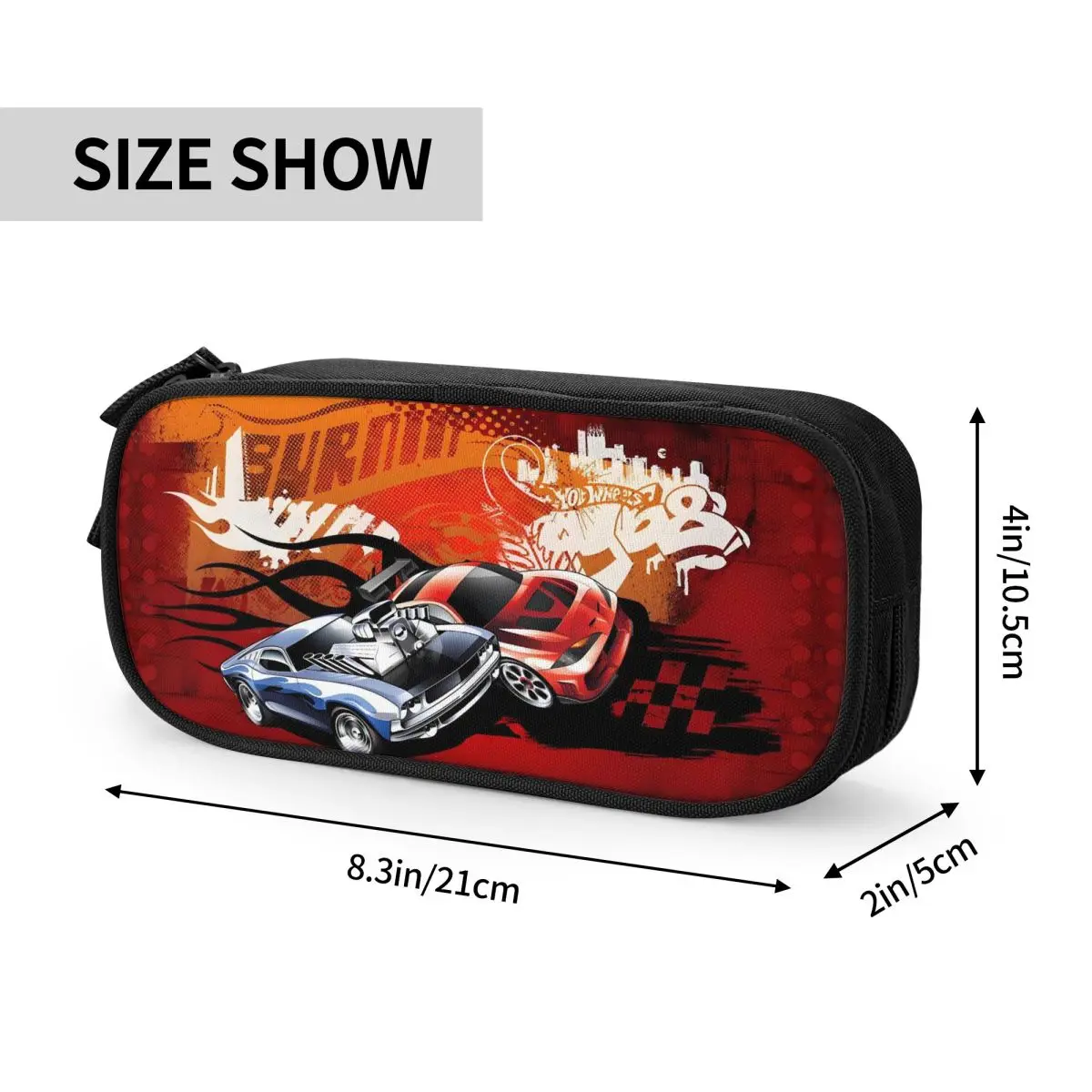 Custom Cute Hots Wheelses Pencil Case for Girl Boy Large Capacity Cartoon Car Pattern Pencil Pouch School Accessories