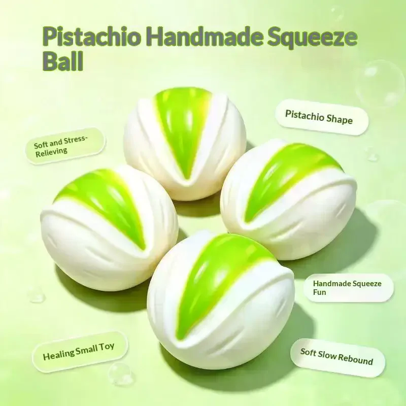 Pistachio Decompression Toy, Asmr Pressure Release Filled With Building Blocks, Hand Relaxation Gift Fidget Toy Crunchy Squeeze