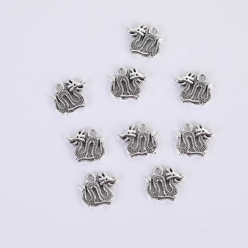 Vintage 10 pcs/lot dragon Charms Jewelry Making DIY handmade Earrings necklace bracelet Crafts