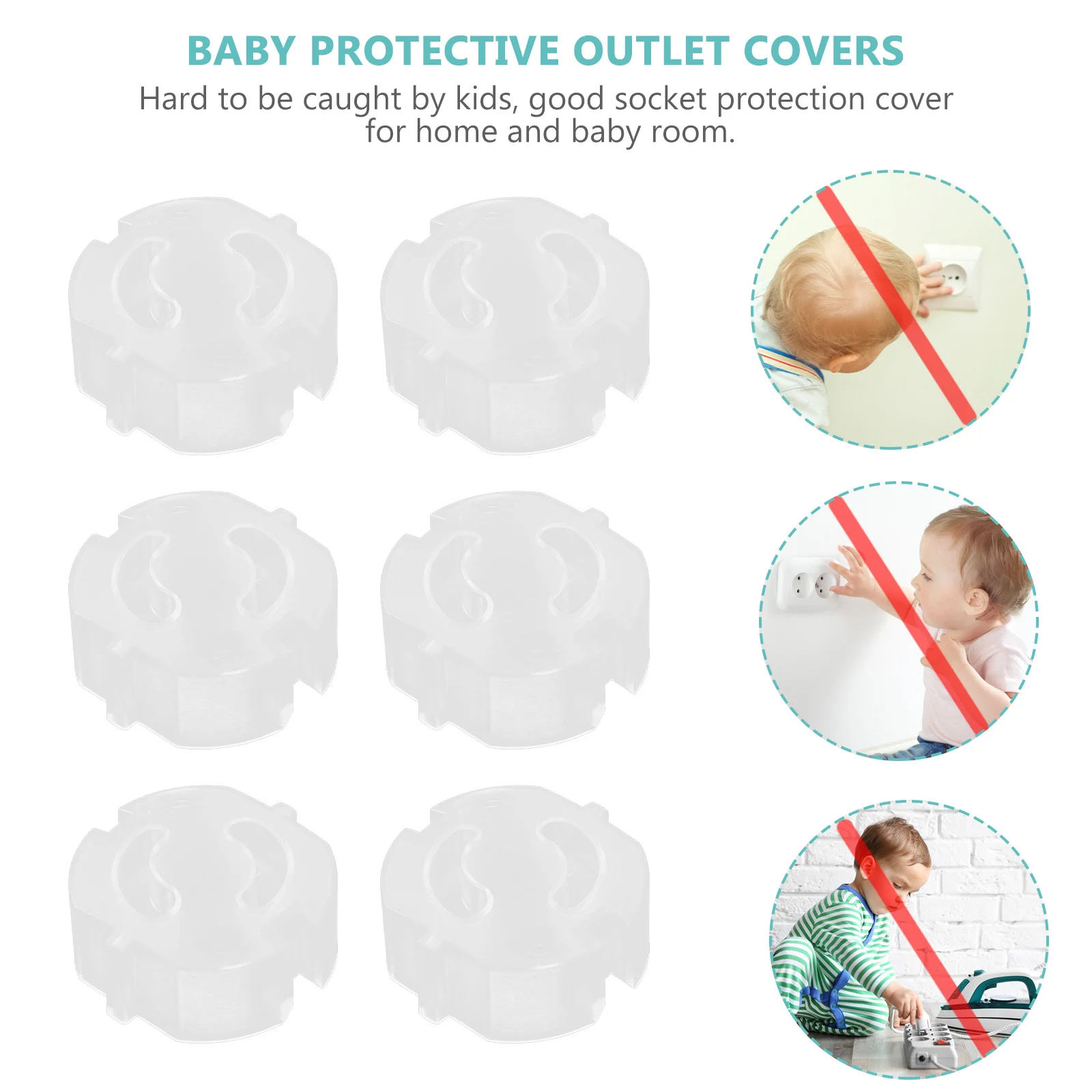 

20Pcs Clear Outlet Plug Covers Child Safety Plug Covers Baby Proofing Electrical Socket Protectors Child Proof Outlet Protector