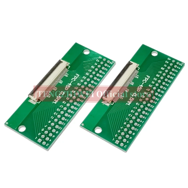 Placa adaptadora piezas FFC/FPC, conector abatible, soldada, 0,5 MM-45P, 2,54 MM-45P, 2 uds.