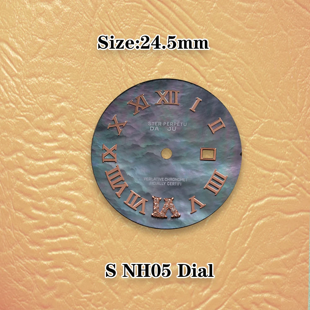 24.5mm S Dial NH05 Dial Roman dial Diamond dial Ladies dial No Luminous Fit NH05 Movement Watch Modification Accessories
