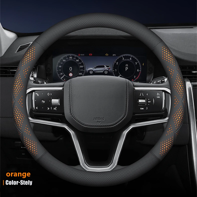 New Leather Steering Wheel Cover For Subaru Outback BrzWrx Xv Ascent Forester Impreza Legacy ETC.38cm15"Breathable Car Accessory view 3