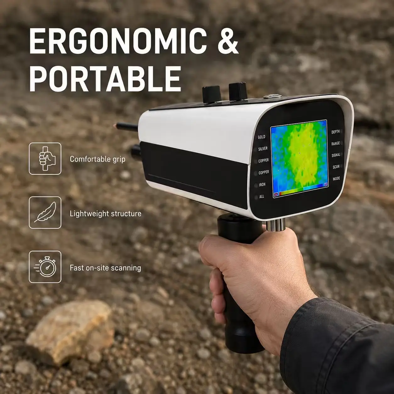 XXT DeepSeeker Long Range Diamond Detector with for & IP65 Deep Depth Underground Treasure Hunting
