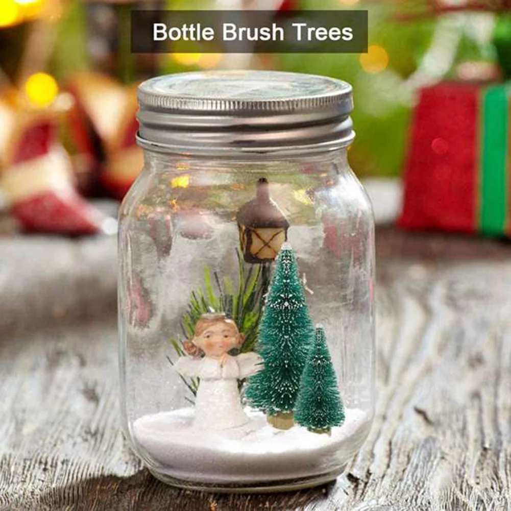 50 Stück Miniatur künstlichen Weihnachts baum kleine Schnee Frost Bäume Kiefern Weihnachten DIY Party Dekoration Handwerk