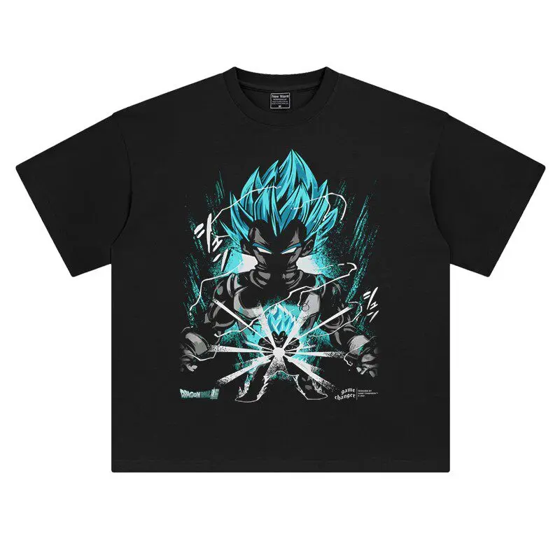 

Dragon Ball Super Vegeta Super Saiyan Blue T-Shirt Energy Burst Printed Cotton Crew Neck Trendy Urban Streetwear Fashion Tops