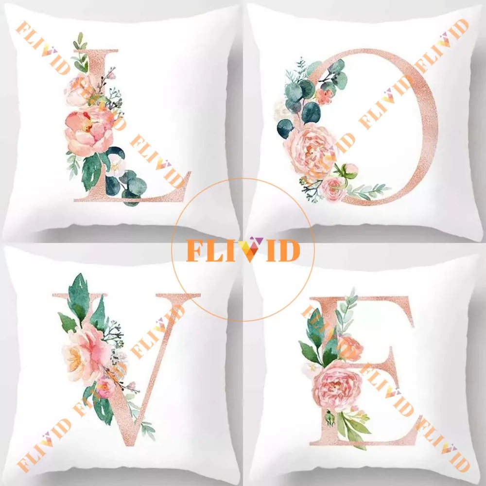 

Custom Love Letters and Flowers Pillows, Wedding Anniversary Pillow, Valentine's Day gift, Birthday Memorial Gift, Lover Gifts