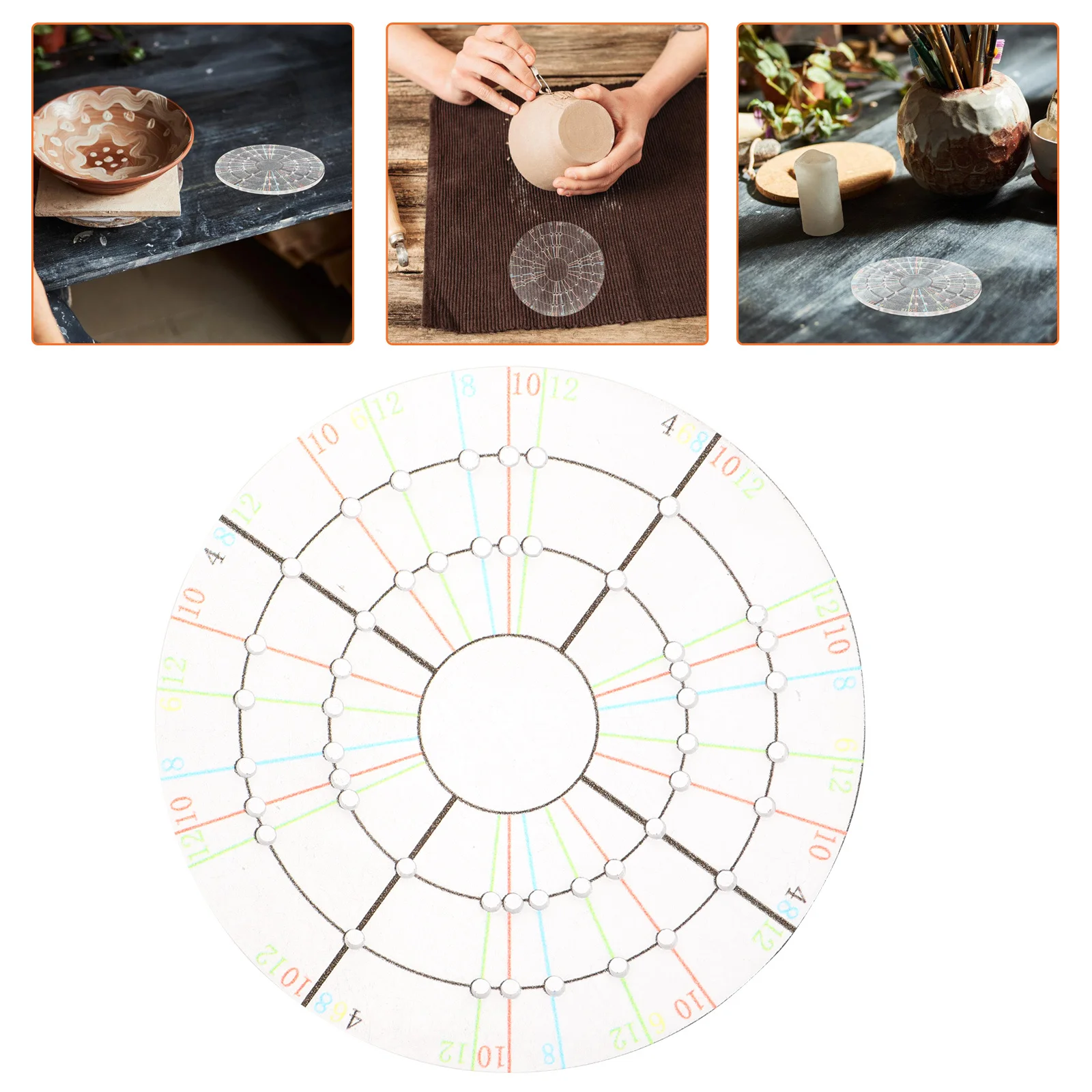 

Clay Divider Pottery Tool Clay Porcelain Disc Template for Equal Dividing Ceramic Art DIY Pottery Tools Painting Tool