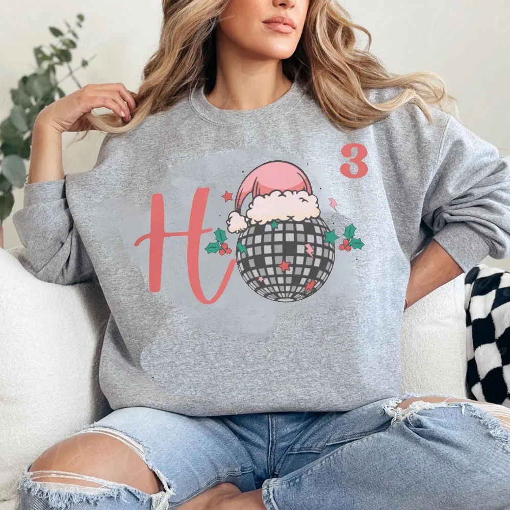 Ho Ho Ho Sweatshirt, Ugly Christmas Sweater Retro Christmas Sweatshirt Cubed Sweatshirt Gift for Math Teacher Santa Disco Ball