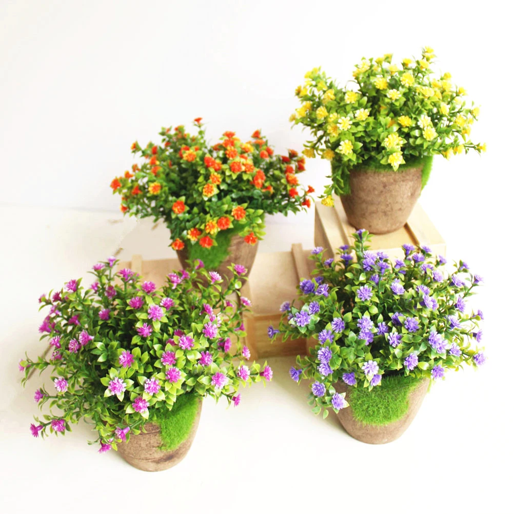 

Artificial Plants Simulated Bonsai Plastic Flower Home Decoration Purple Relax Eyes Long-Term Use Artificial Plants